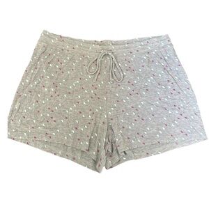 Gray Drawstring Shorts with Pink and White Speckles Size XL